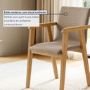 Ver mais imagens de Kit 4 Cadeiras com Braço para Sala de Jantar Pés Madeira Maciça Flora Bege/Cinamomo