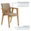 Ver imagem 7 de Kit 4 Cadeiras com Braço para Sala de Jantar Pés Madeira Maciça Flora Bege/Cinamomo