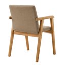 Ver imagem 2 de Kit 4 Cadeiras com Braço para Sala de Jantar Pés Madeira Maciça Flora Bege/Cinamomo
