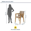 Ver imagem 4 de Kit 4 Cadeiras com Braço para Sala de Jantar Pés Madeira Maciça Flora Bege/Cinamomo