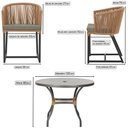 Ver imagem 2 de Mesa com 6 Cadeiras de Jantar Roma 120cm e Noronha em Alumínio Preto Corda Náutica Estofado 8 Trama