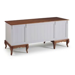 Escrivaninha Hannover 2 Portas e 2 Gavetas Divisor de Ambiente 60813 Linz Moveis - Off White/imbuia - 2