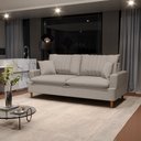 Ver imagem 2 de Sofá 3 Lugares 180cm com Almofadas Veras D05 Linho Bege - Mpozenato