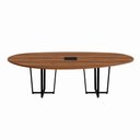 Ver imagem 3 de Mesa de Reunião Orgânica sem Gavetas 270cm Nogal com Preto F5 Office