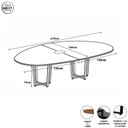 Ver imagem 4 de Mesa de Reunião Orgânica sem Gavetas 270cm Nogal com Preto F5 Office