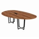 Ver imagem 7 de Mesa de Reunião Orgânica sem Gavetas 270cm Nogal com Preto F5 Office