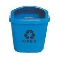 Cesto Individual Coleta Seletiva 40 Litros Com Poste 4 Unid:Azul - 2