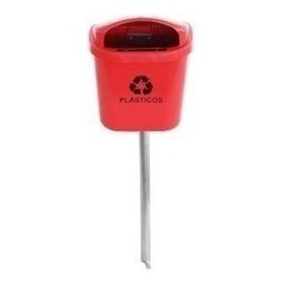 Cesto Individual Coleta Seletiva 40 Litros Com Poste 4 Unid:Azul - 1
