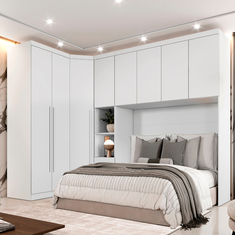 Guarda Roupa Modulado Casal Safira 008 em Mdf com 8 Portas e 4 Gavetas