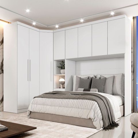 Guarda Roupa Modulado Casal Safira 008 em Mdf com 8 Portas e 4 Gavetas