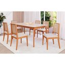 Ver imagem 2 de Conjunto Mesa Ficus 1,80 com 6 Cadeiras Buriti Ideal para Família Madeira/off White/linho Cru