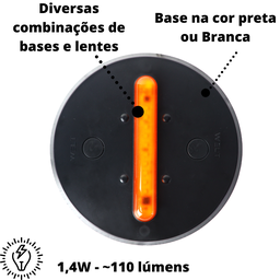 EcoLight Luminária Econômica - Base Preta Laranja - 110V - 3