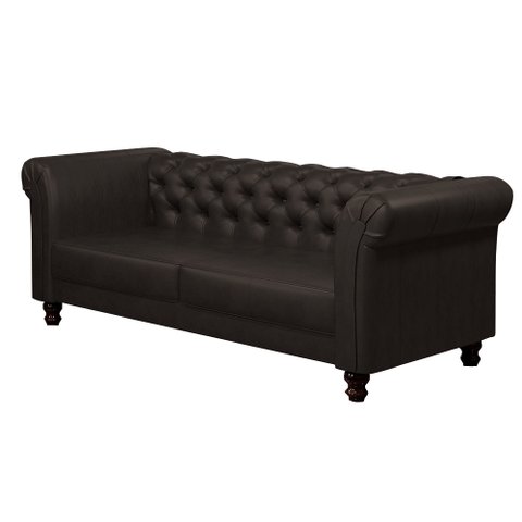 Sofá Decorativo Sala de Estar Chesterfield 2 Lugares 180cm Couro Capuccino - Mozzelar