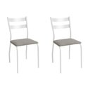 Ver imagem 1 de Cadeira Sala de Jantar Bali 2c141br Aço Kit 2 Un Branco/boucle Cinza - Kappesberg