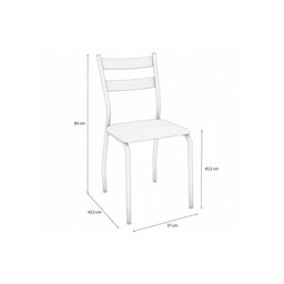 Cadeira Sala de Jantar Bali 2c141br Aço Kit 2 Un Branco/boucle Cinza - Kappesberg - 2