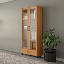 Ver imagem 5 de Estante para Livros 1 Gaveta 2 Portas Vidro Industrial Freijó - Dalla Costa