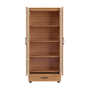 Ver imagem 3 de Estante para Livros 1 Gaveta 2 Portas Vidro Industrial Freijó - Dalla Costa