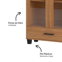 Ver imagem 4 de Estante para Livros 1 Gaveta 2 Portas Vidro Industrial Freijó - Dalla Costa