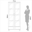 Ver imagem 7 de Estante para Livros 1 Gaveta 2 Portas Vidro Industrial Freijó - Dalla Costa