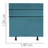 Cabeceira Estofada Argentina 140cm Casal Para Cama Box Quarto Suede Azul Turquesa - Ahazzo Móveis AH - 3