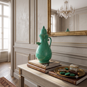 Ver imagem 2 de Garrafa Decorativa com Tampa Cerâmica Chinesa Verde Jade 43cm Columbus Gold