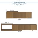 Ver imagem 5 de Rack Extensível para TV até 75 Polegadas 300cm Portas Ripadas Aruá CabeCasa MadeiraOriginals Marrom