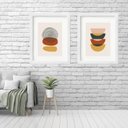 Ver imagem 2 de Kit 2 Quadros Grandes Formas Boho - 60x48cm:madeira Branca