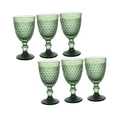 Conjunto 6 Taças 325 Ml P/água de Vidro Bico de Abacaxi Verde Lyor 6465 - 1