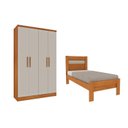 Ver imagem 2 de Conjunto Infantil com Guarda Roupa e Cama 100% MDF Harmonia Yescasa Bege/Cinamomo/Off White