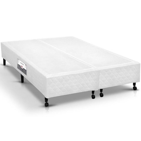 Cama Box Base Universal Queen Poli Tecido White (158x198x23) - Castor