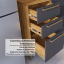 Ver mais imagens de Armário de Cozinha com Balcão e Tampo 11 Portas 4 Gavetas Pérola 100% Mdf Vidro Reflecta Amêndoa/chu
