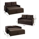 Ver imagem 2 de Sofá Icaria 3 em 1 Sofá Chaise Cama 1,50m Marrom Estofama