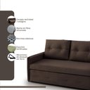 Ver imagem 3 de Sofá Icaria 3 em 1 Sofá Chaise Cama 1,50m Marrom Estofama