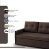Sofá Icaria 3 em 1 Sofá Chaise Cama 1,50m Marrom Estofama - 3