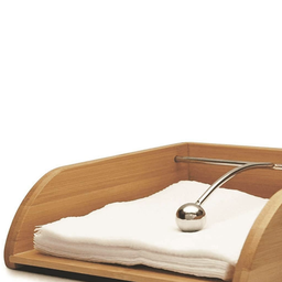 Porta Guardanapos de Mesa Sense Press Suporte Porta Guardanapo de Bambu e Metal Decoração Mesa Posta - 3