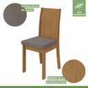Ver imagem 6 de Kit 4 Cadeiras de Jantar Estofadas Athenas Marrom Amêndoa Clean/Off White/Suede Animale Bege