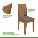 Ver imagem 5 de Kit 4 Cadeiras de Jantar Estofadas Athenas Marrom Amêndoa Clean/Off White/Suede Animale Bege