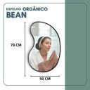 Ver imagem 3 de Espelho Orgânico 70cm X 50cm Bean Moldura em Couro Ecológico Preto