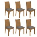 Ver imagem 1 de Kit 6 Cadeiras de Jantar Estofadas Athenas Bege Amêndoa Clean/Suede Animale Bege