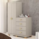 Ver imagem 1 de Cômoda para Quarto 2 Portas 4 Gavetas 120cm Tulsa V01 Fendi - Lyam Decor