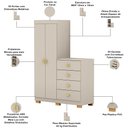 Ver imagem 3 de Cômoda para Quarto 2 Portas 4 Gavetas 120cm Tulsa V01 Fendi - Lyam Decor