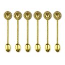 Ver imagem 1 de Jogo de 6 Colheres Versace Dourada com Enfeite na Base C: 13cm L: 03