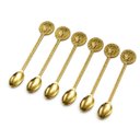Ver imagem 3 de Jogo de 6 Colheres Versace Dourada com Enfeite na Base C: 13cm L: 03