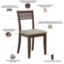 Ver imagem 6 de Mesa de Jantar 6 Lugares 160cm com 02 Bancos de Madeira e 02 Cadeiras Lazuli F06 Café - Lyam Decor