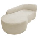 Ver imagem 6 de Recamier Curvo Orgânico 140cm 2 Lugares Lado Esquerdo para Sala de Estar Bouclé Paris Bege