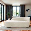 Ver imagem 1 de Recamier Curvo Orgânico 140cm 2 Lugares Lado Esquerdo para Sala de Estar Bouclé Paris