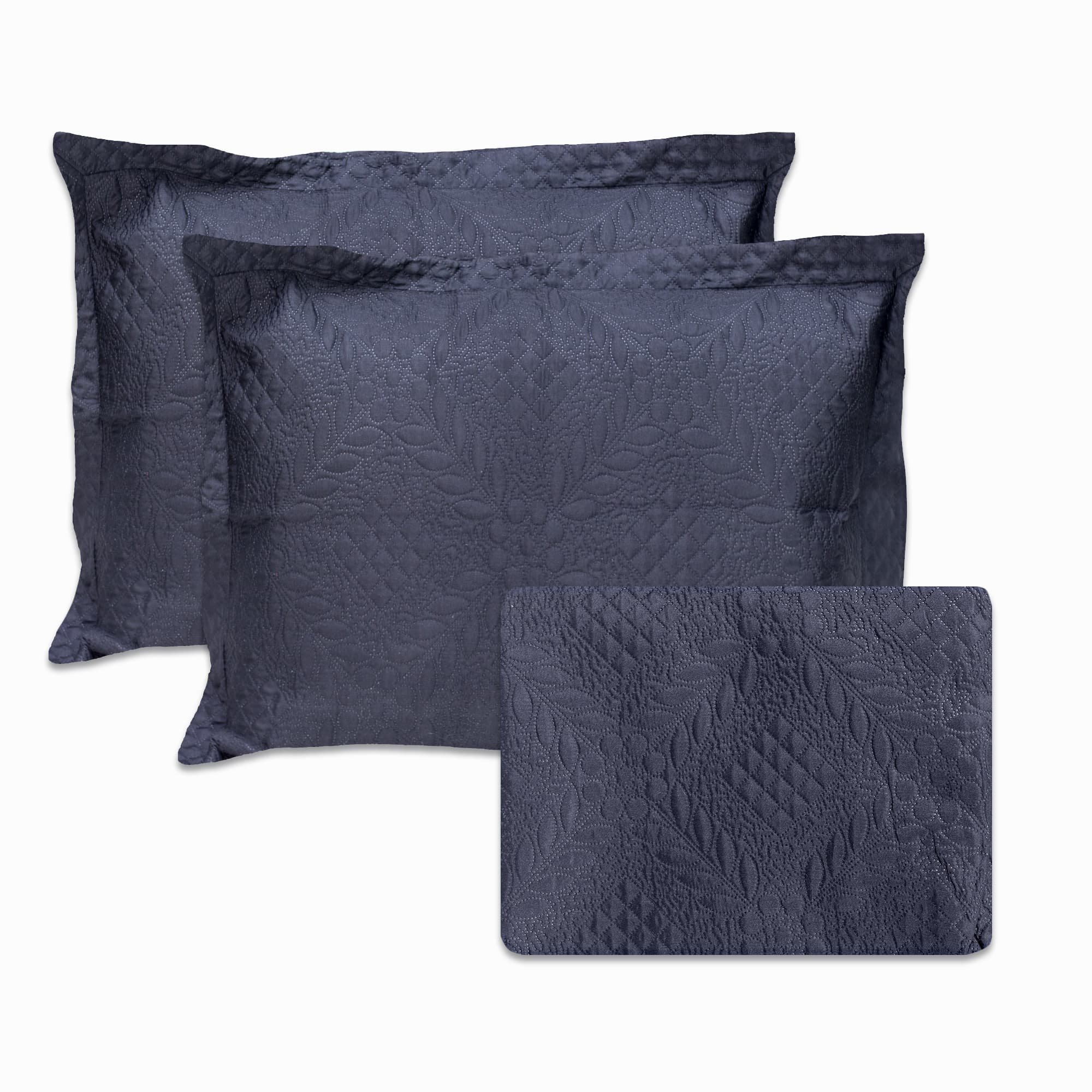 Kit Colcha Boutis Lisa Provence Casal 3 Peças - Cor Preto