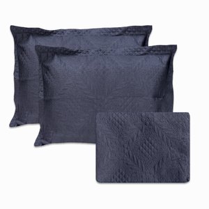 Kit Colcha Boutis Lisa Provence Casal 3 Peças - Cor Preto