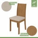 Ver imagem 6 de Kit 4 Cadeiras de Jantar Estofadas Athenas Marrom Amêndoa Clean/Linho Rinzai Bege