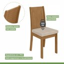 Ver imagem 5 de Kit 4 Cadeiras de Jantar Estofadas Athenas Marrom Amêndoa Clean/Linho Rinzai Bege